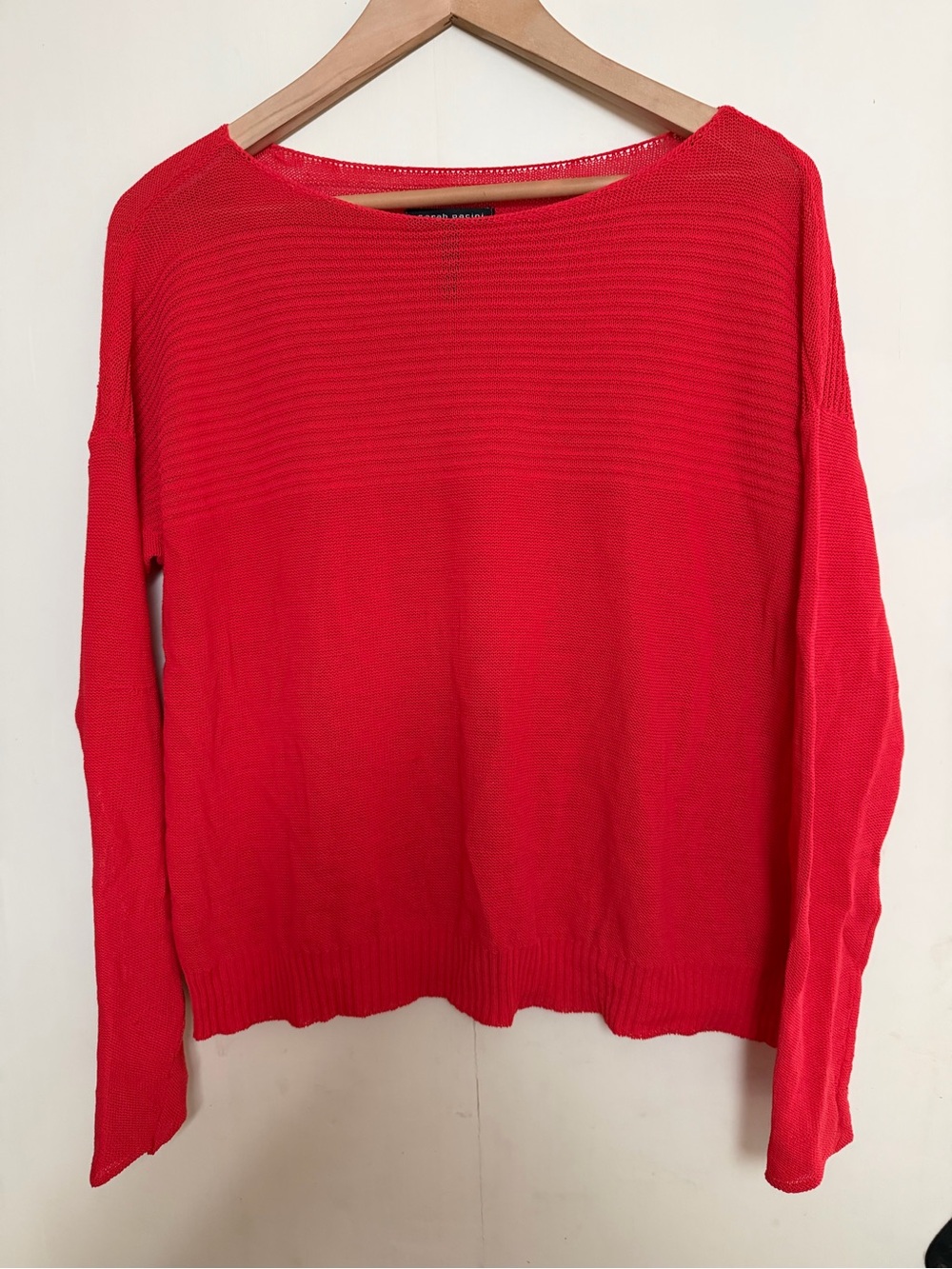 Sarah Pacini Red Linen Sweater - Classic Lightweight Pullover OS
